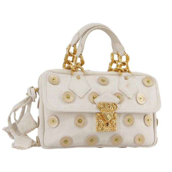 LOUIS VUITTON Tinkerbell Polka Dots Panama Bag Canvas White M95407 - Picture 1 of 16